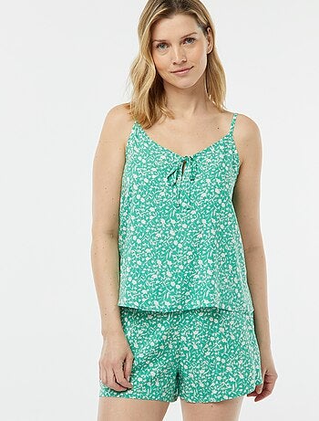 Pijama top + calções estampados