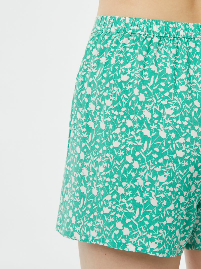 Pijama top + calções estampados VERDE - Kiabi