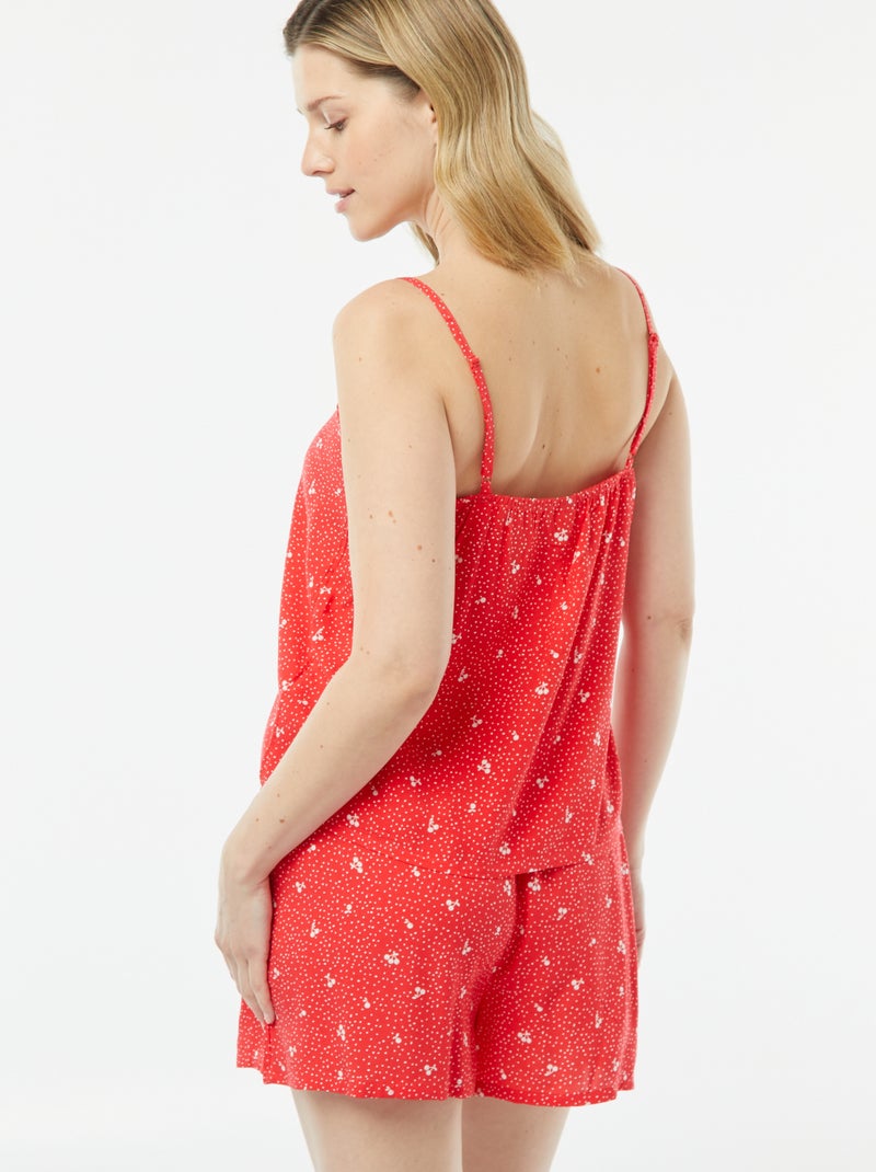 Pijama top + calções estampados VERMELHO - Kiabi