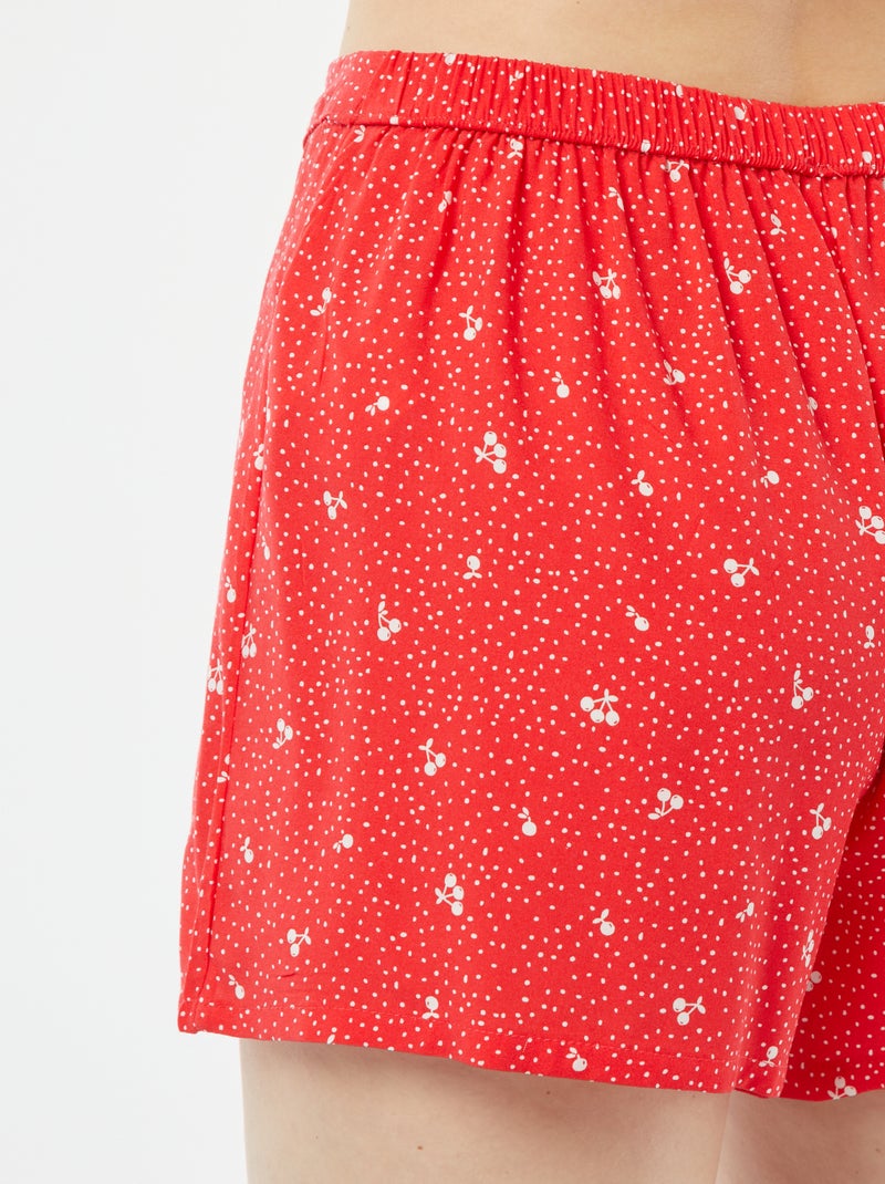 Pijama top + calções estampados VERMELHO - Kiabi