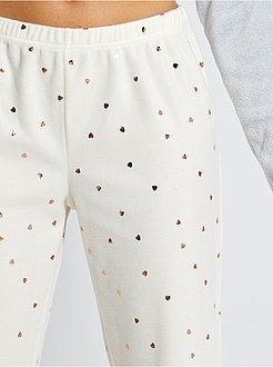 Pijama 'urso' em malha de peluche - Kiabi