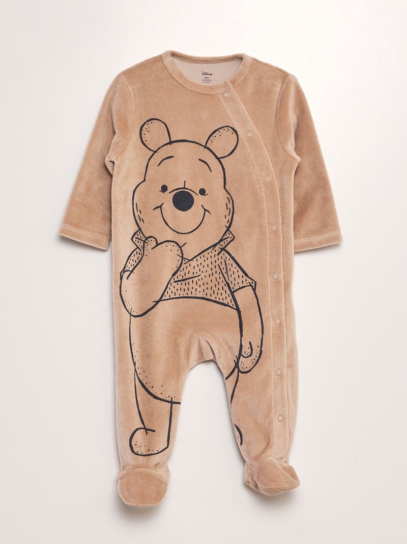 Pijama 'Winnie' babygrow de veludo CASTANHO - Kiabi