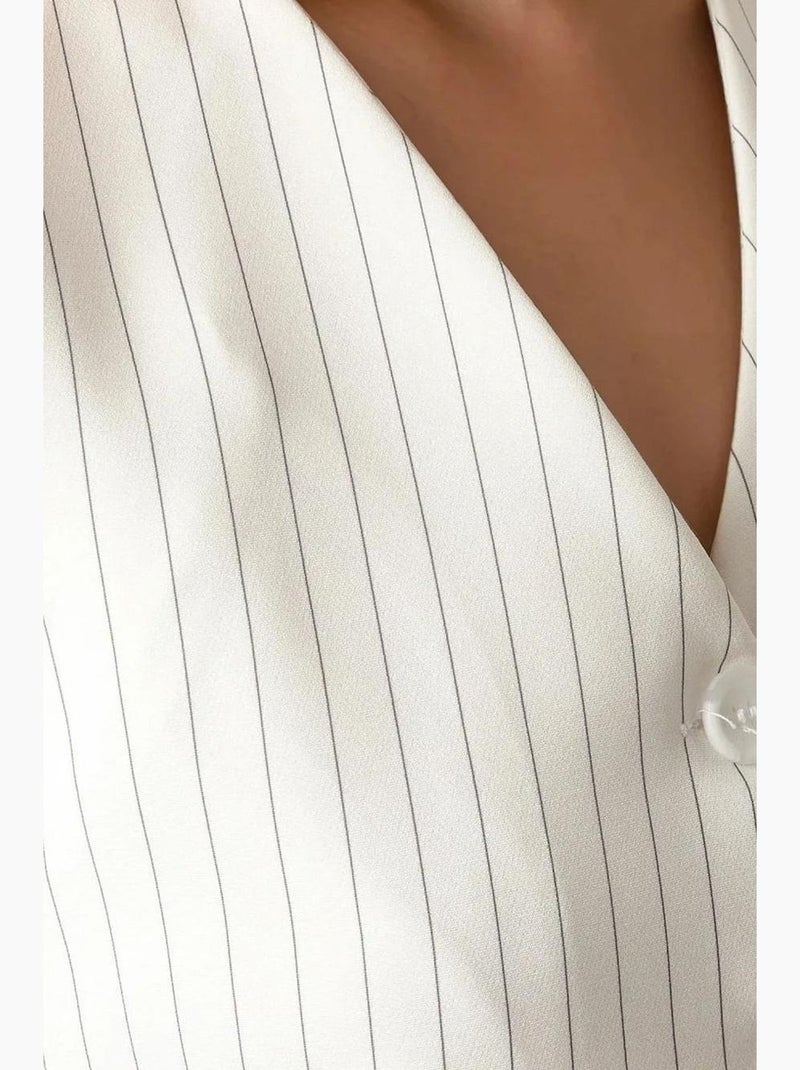 Pika collection colete cropped às riscas ajustado hiccup Branco - Kiabi