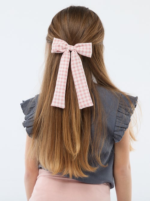 Pinça de crocodilo com laço fantasia e fita - Kiabi