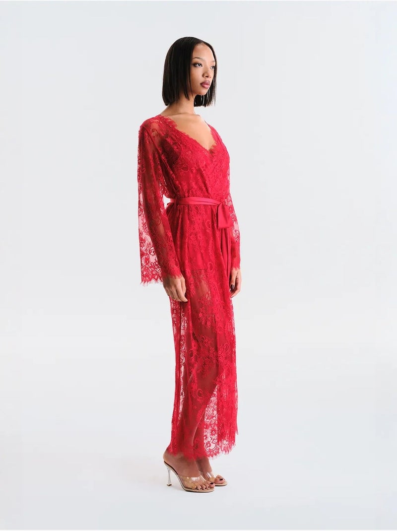 Pirra lace robe coleção privee penti Vermelho - Kiabi