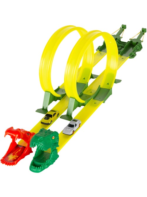 Pista de carros de dinossauro com lançador duplo e dois carros teamsterz - Kiabi