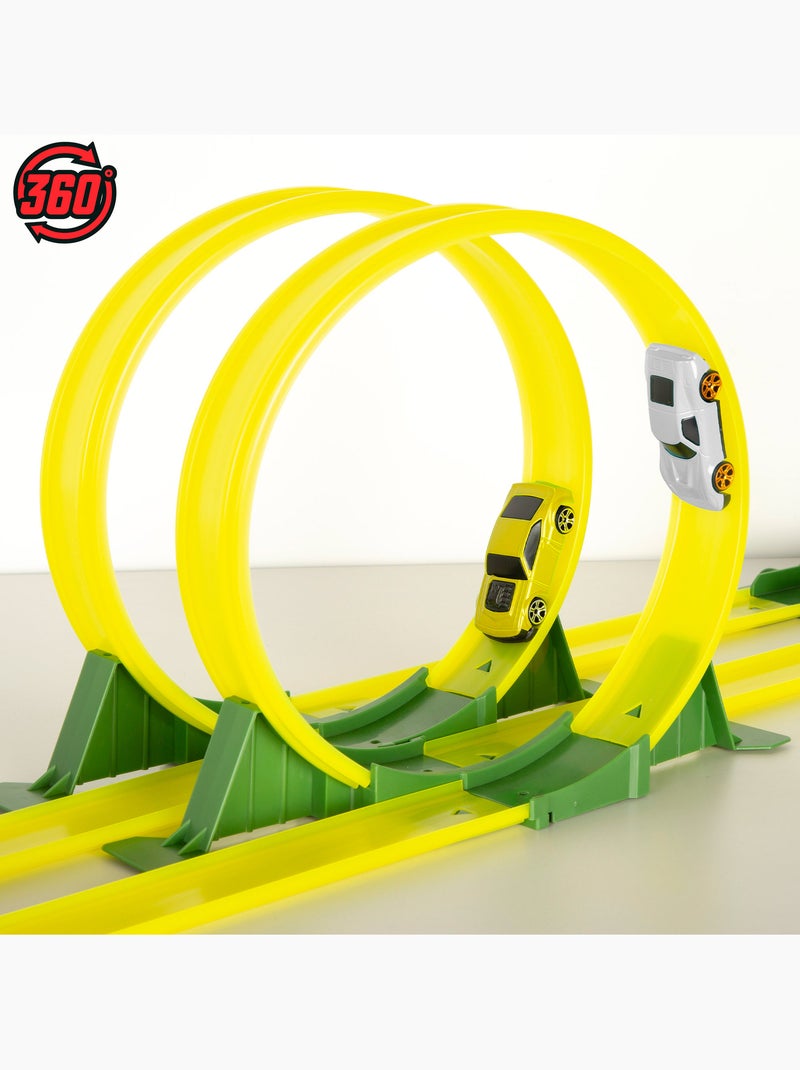 Pista de carros de dinossauro com lançador duplo e dois carros teamsterz N/D - Kiabi