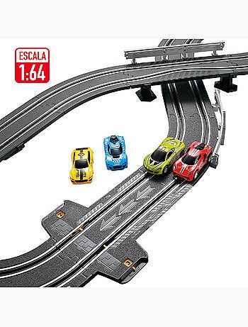 Pista de corridas magnética com 2 carros e 2 controladores progressivos speed & go