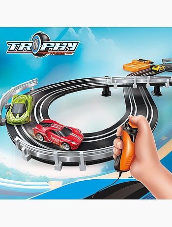 Pista de corridas magnética com 2 carros e 2 controladores progressivos speed & go