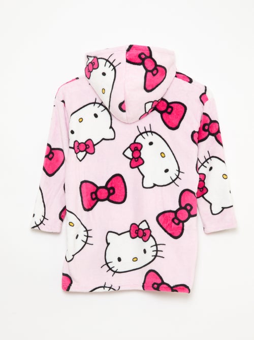 Plaid poncho infantil com capuz polar 'Hello Kitty' - Kiabi