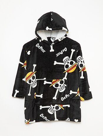 Plaid poncho infantil com capuz polar 'Minnie'
