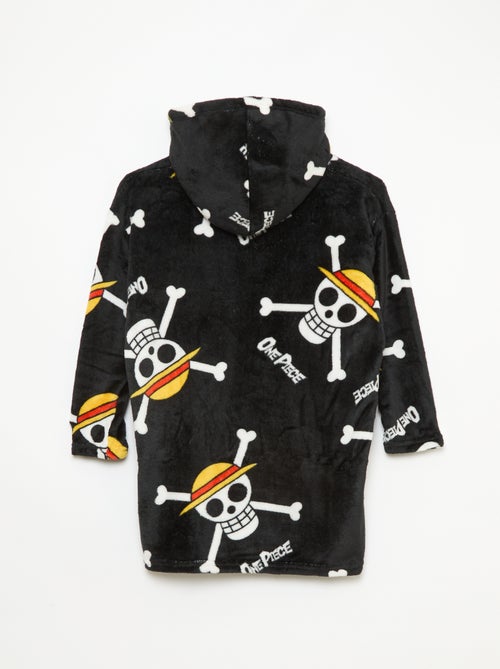 Plaid poncho infantil com capuz polar 'One piece' - Kiabi
