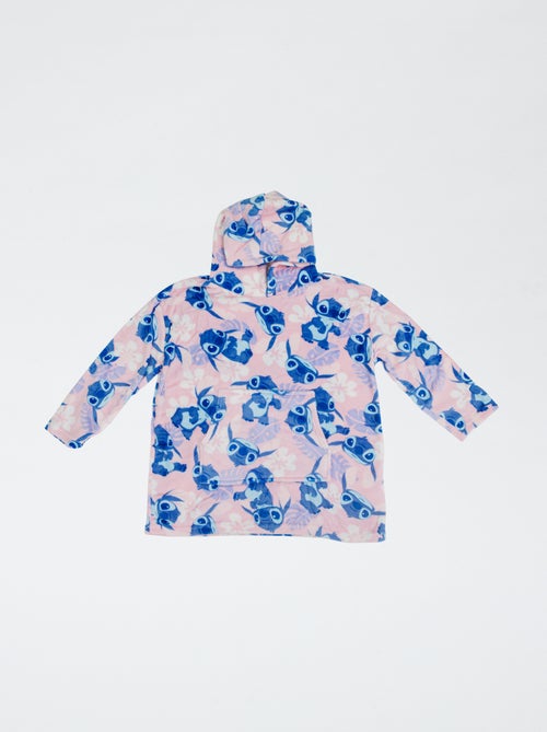 Plaid poncho infantil 'Stitch' com capuz polar liso - Kiabi Plaid poncho infantil 'Stitch' com capuz polar liso - Kiabi