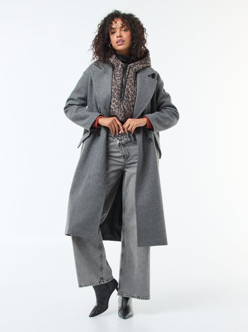 Plastrão com capuz e gola com zíper - Kiabi