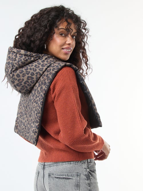 Plastrão com capuz e gola com zíper - Kiabi