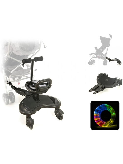 Plataforma universal para carrinho de bebé com assento e rodas led - Kiabi Plataforma universal para carrinho de bebé com assento e rodas led - Kiabi