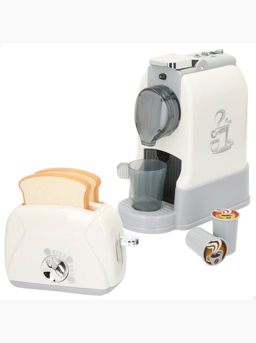 Play conjunto torradeira e máquina de café de brinquedo com luz e som - Kiabi
