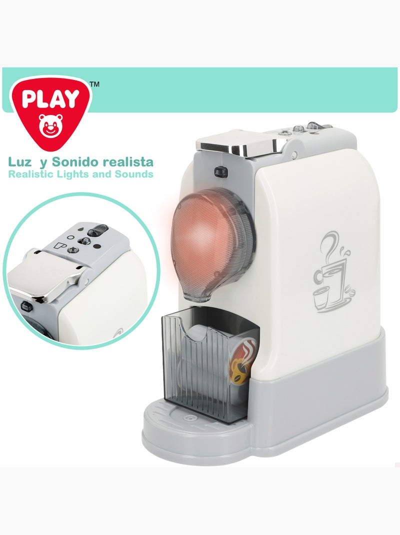 Play conjunto torradeira e máquina de café de brinquedo com luz e som N/D - Kiabi
