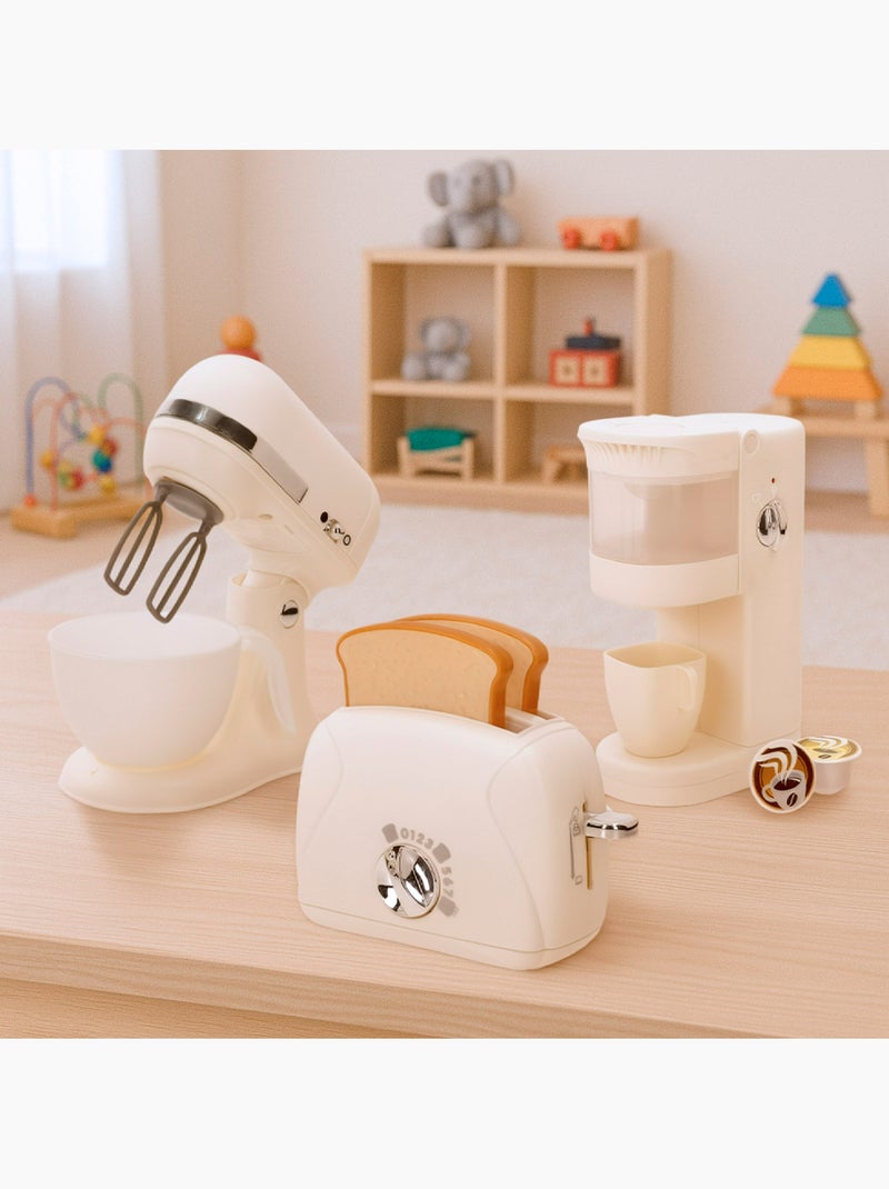 Play conjunto torradeira, liquidificador e máquina de café de brinquedo com luz e som N/D - Kiabi