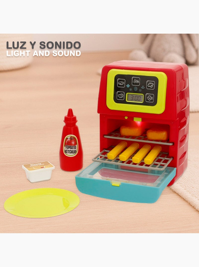 Play fritadeira elétrica de brinquedo com 14 peças, luzes e sons N/D - Kiabi