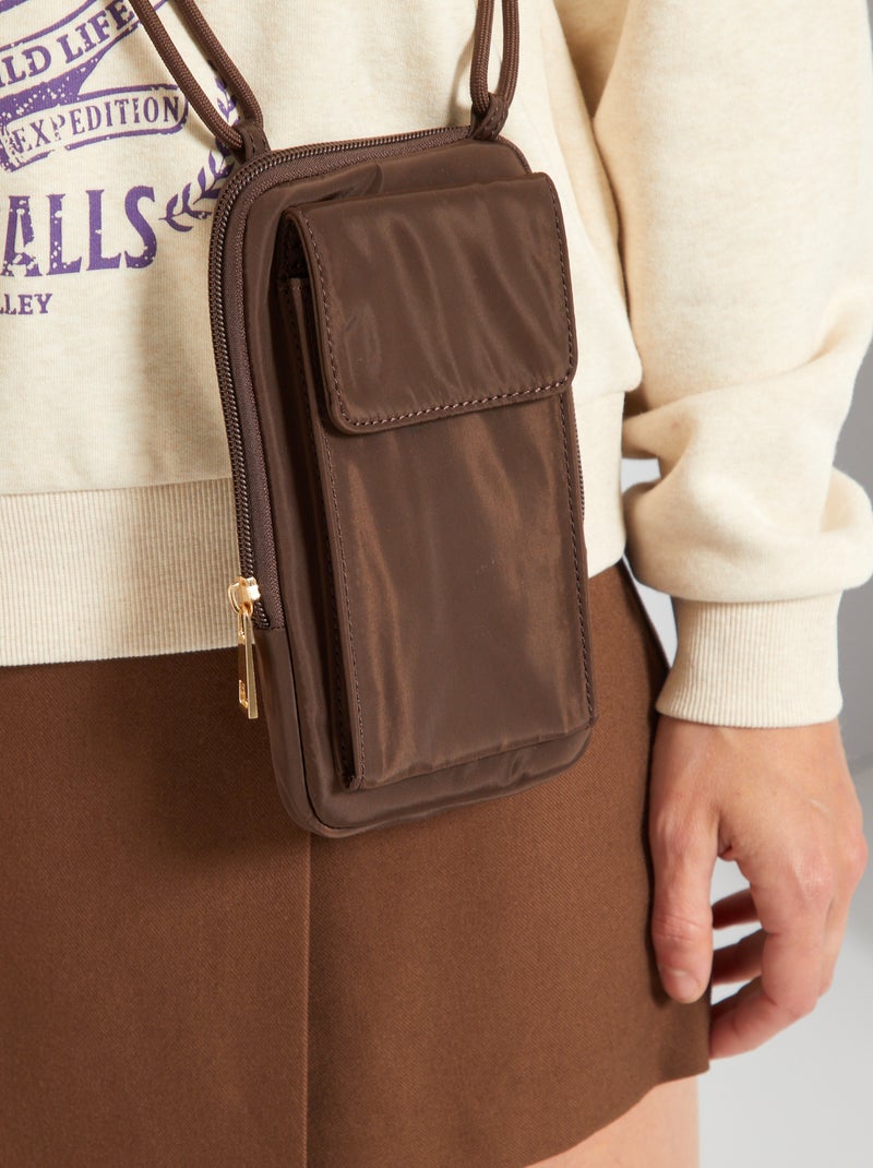 Pochete portátil em nylon Castanho - Kiabi