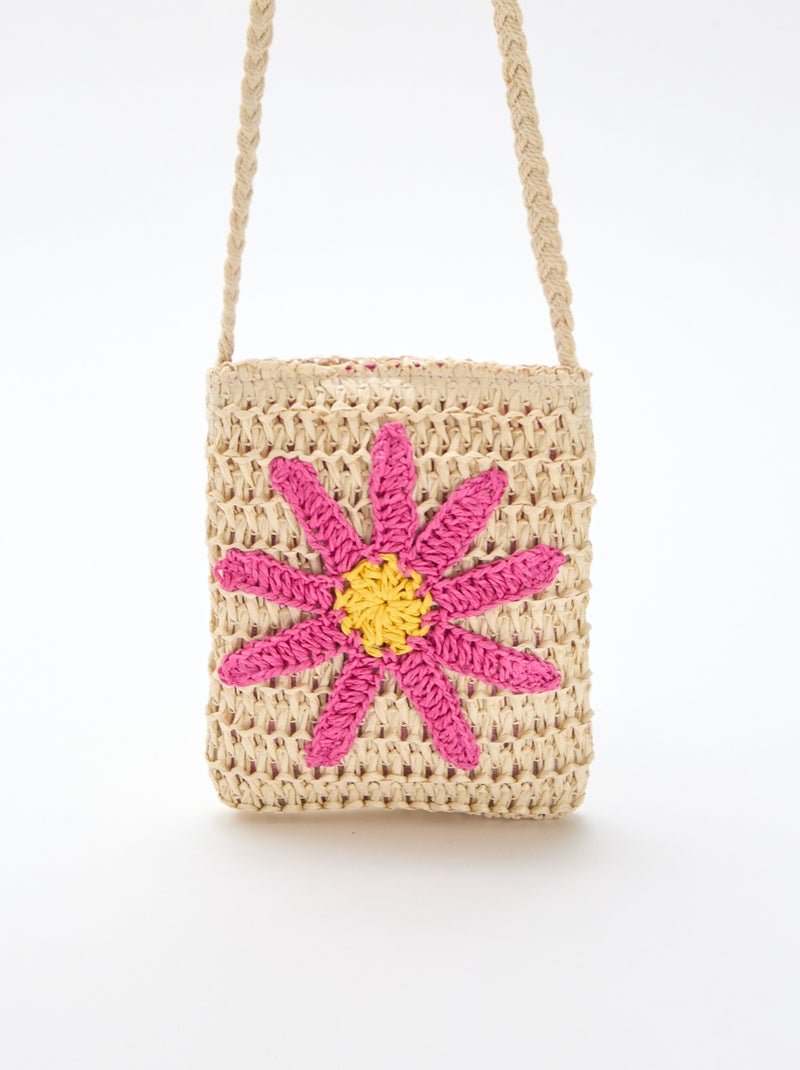 Pochette para telemóvel entrançada Rosa - Kiabi