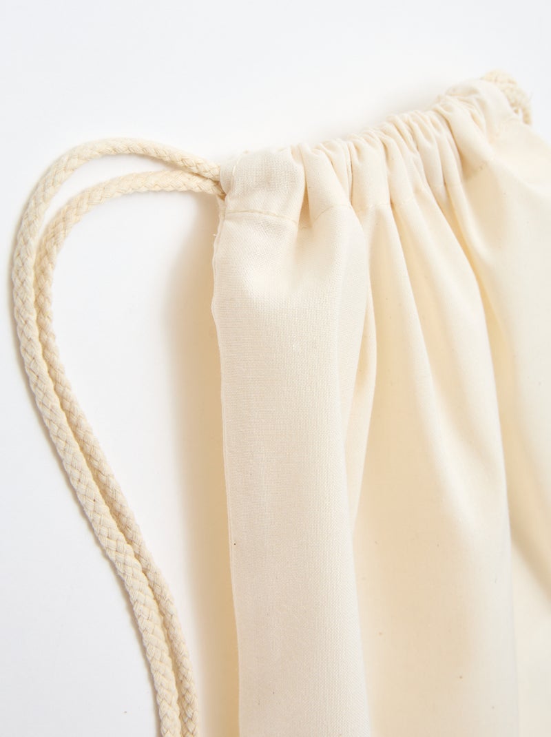 Pochon liso com cordões Branco - Kiabi