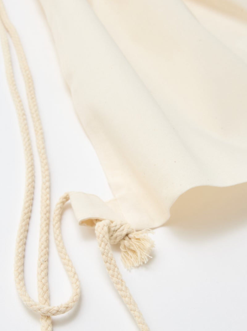 Pochon liso com cordões Branco - Kiabi