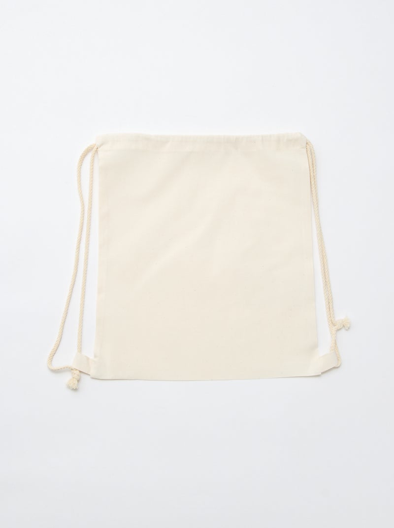 Pochon liso com cordões Branco - Kiabi