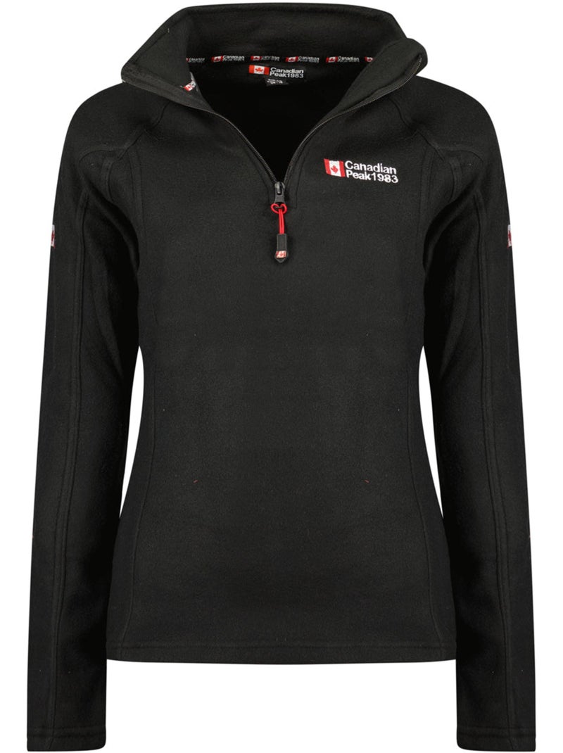 Polar fino com gola subida e fecho tugeak – canadian peak Preto - Kiabi