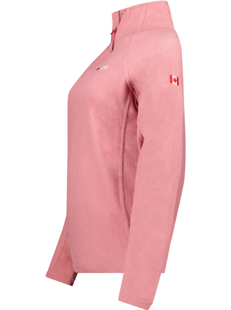 Polar fino com gola subida e fecho tugeak – canadian peak Rosa-pálido - Kiabi