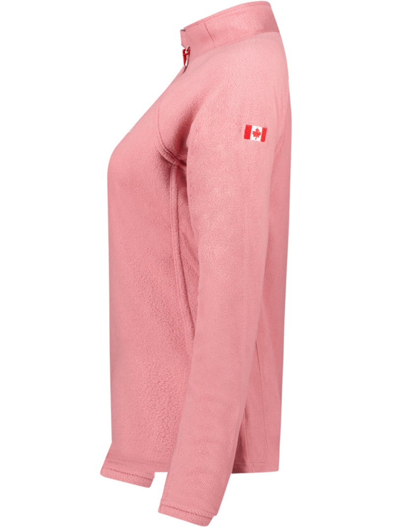 Polar fino com gola subida e fecho tugeak – canadian peak Rosa-pálido - Kiabi