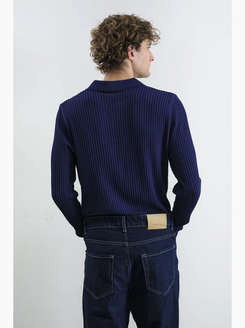 Polo ajustado giesto Azul-marinho - Kiabi