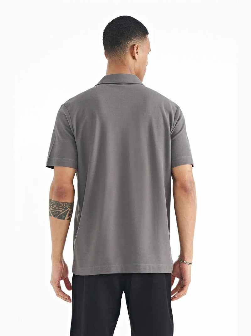 Polo algodão com estampa texto tommy Cinza-preto - Kiabi