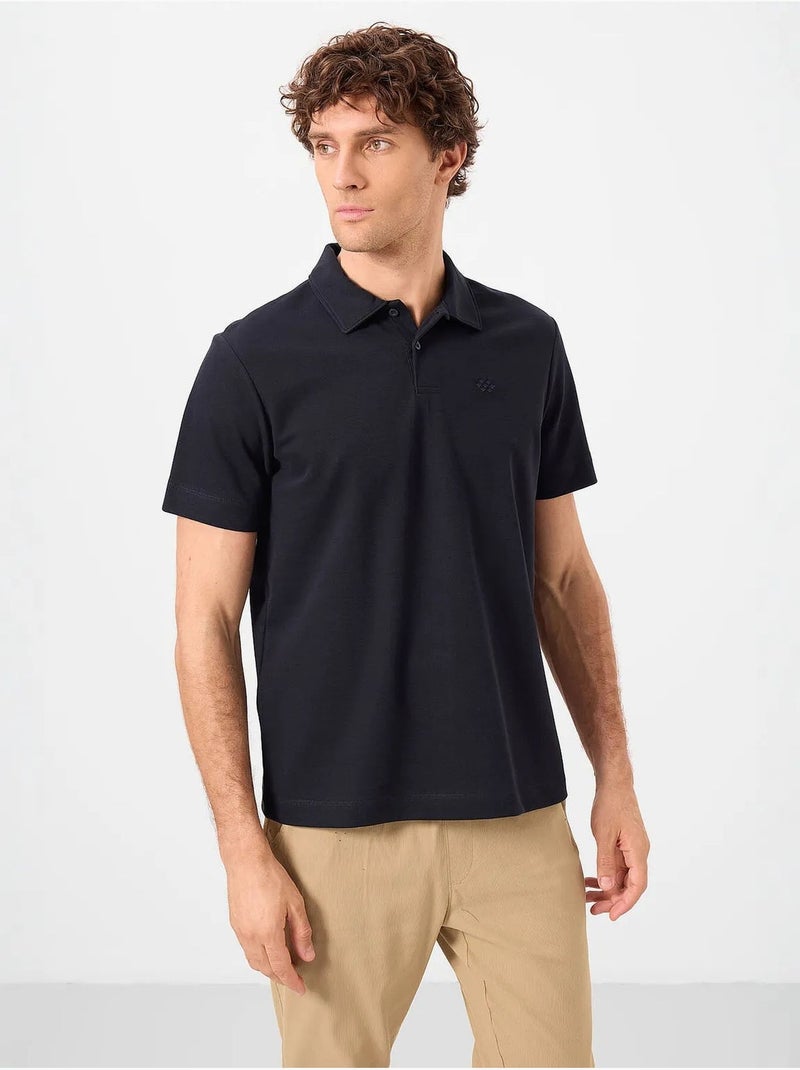 Polo algodão elastano tommy Azul-marinho - Kiabi
