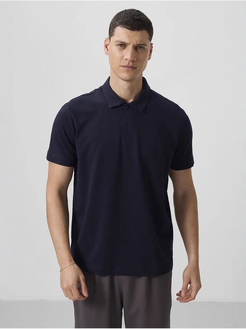 Polo algodão elastano tommy Azul-marinho - Kiabi