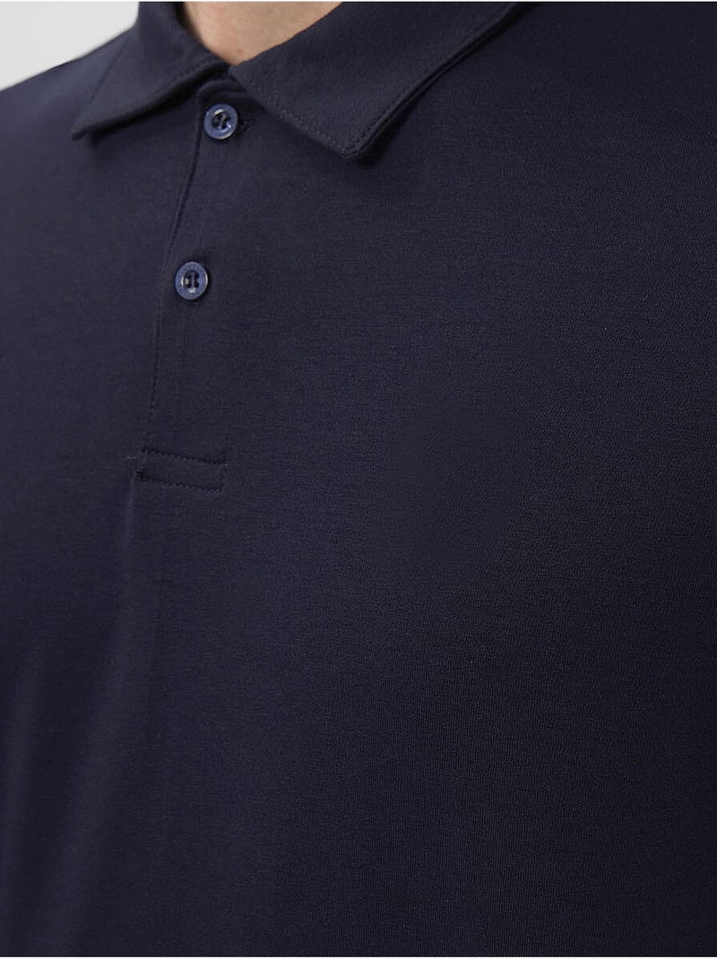 Polo algodão elastano tommy Azul-marinho - Kiabi