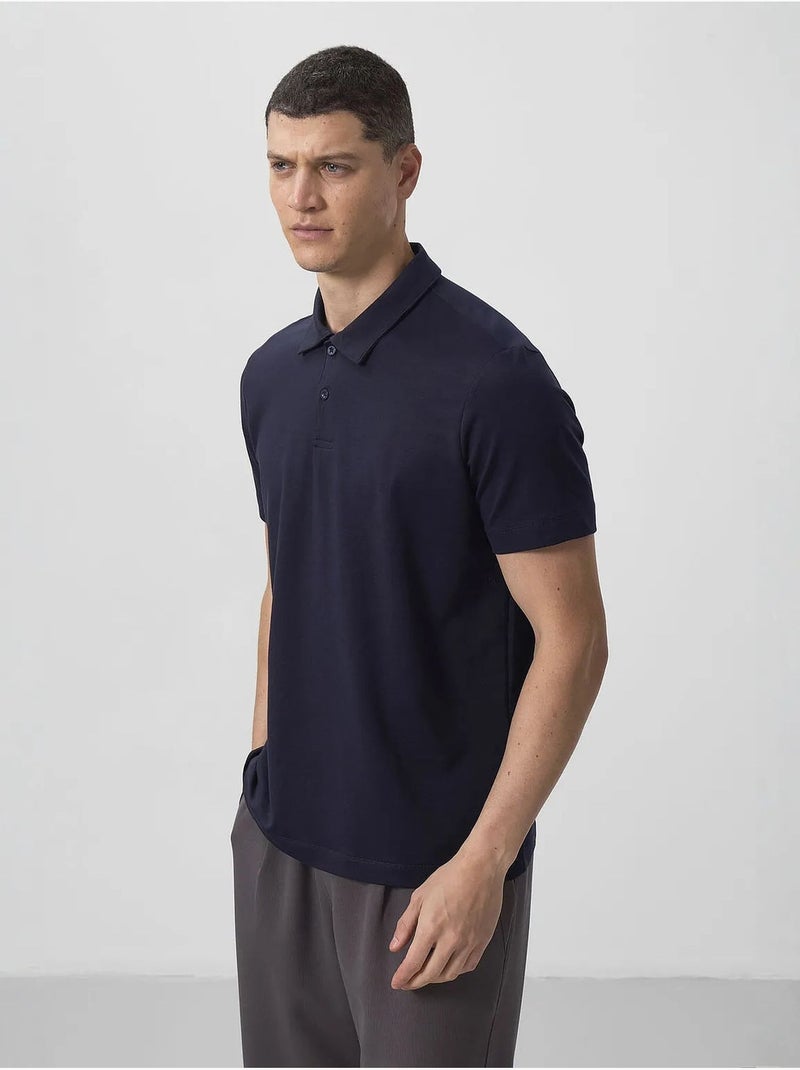 Polo algodão elastano tommy Azul-marinho - Kiabi