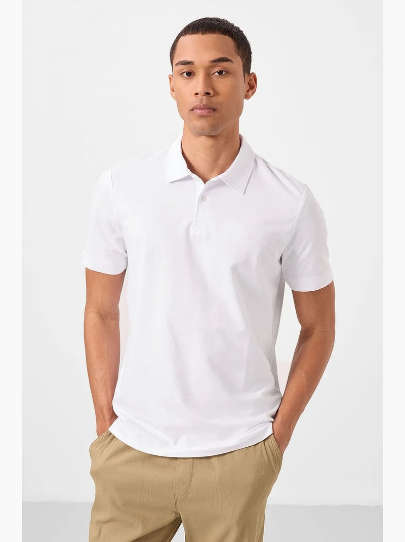 Polo algodão elastano tommy Branco - Kiabi
