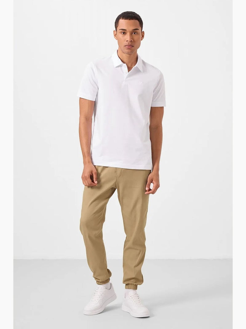 Polo algodão elastano tommy Branco - Kiabi