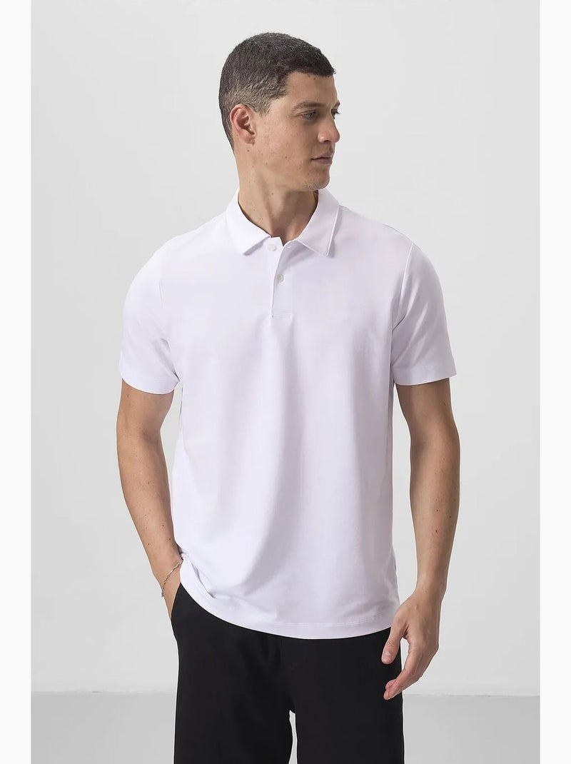 Polo algodão elastano tommy Branco - Kiabi