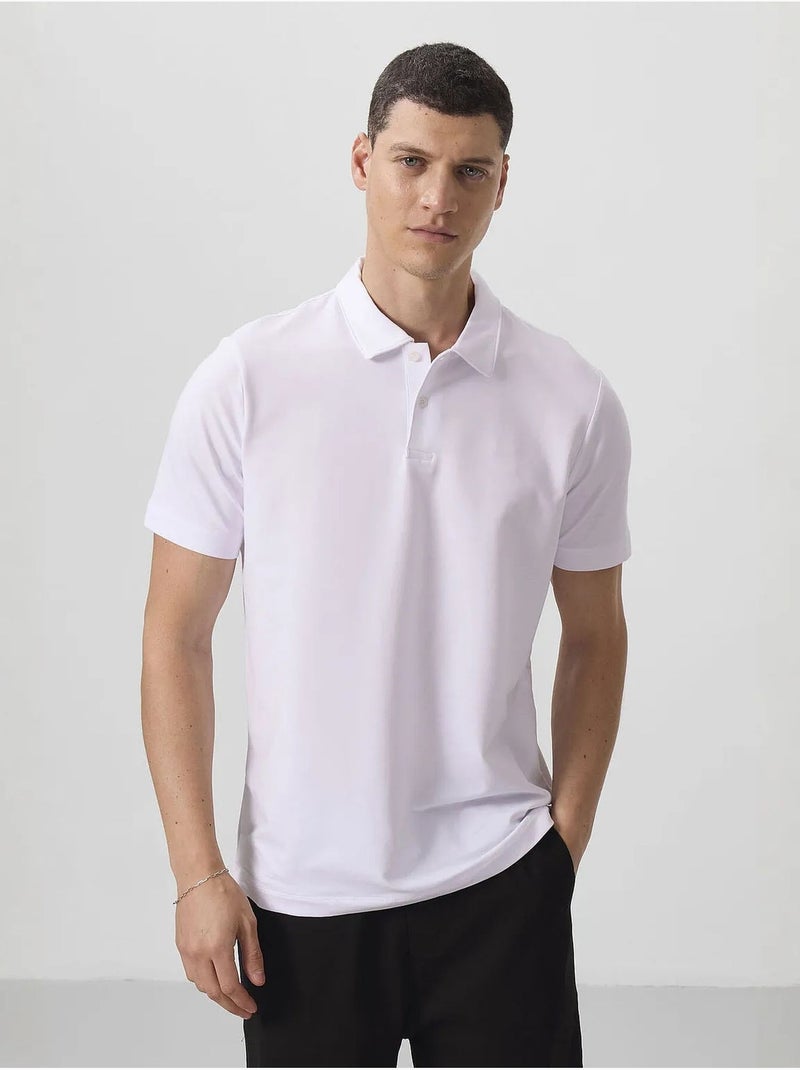 Polo algodão elastano tommy Branco - Kiabi