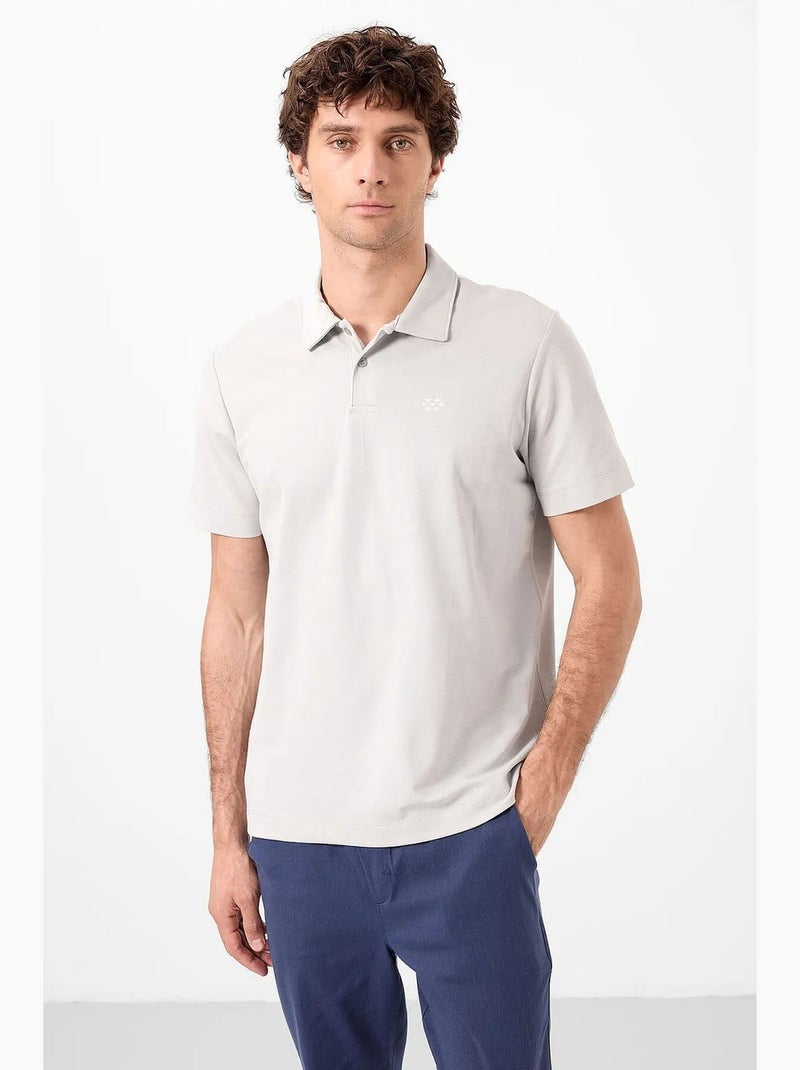 Polo algodão elastano tommy Cinza claro - Kiabi