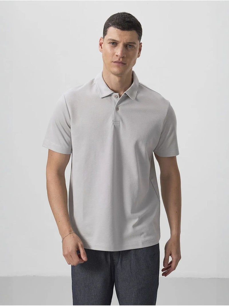 Polo algodão elastano tommy Cinza claro - Kiabi