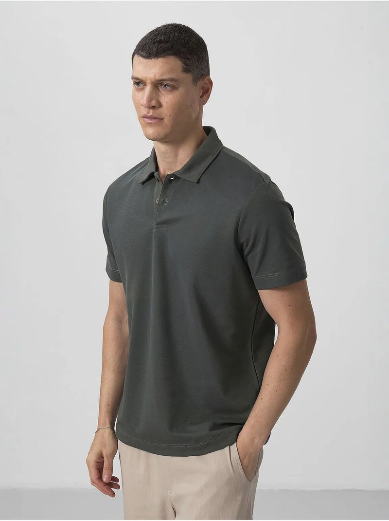 Polo algodão elastano tommy Verde escuro - Kiabi