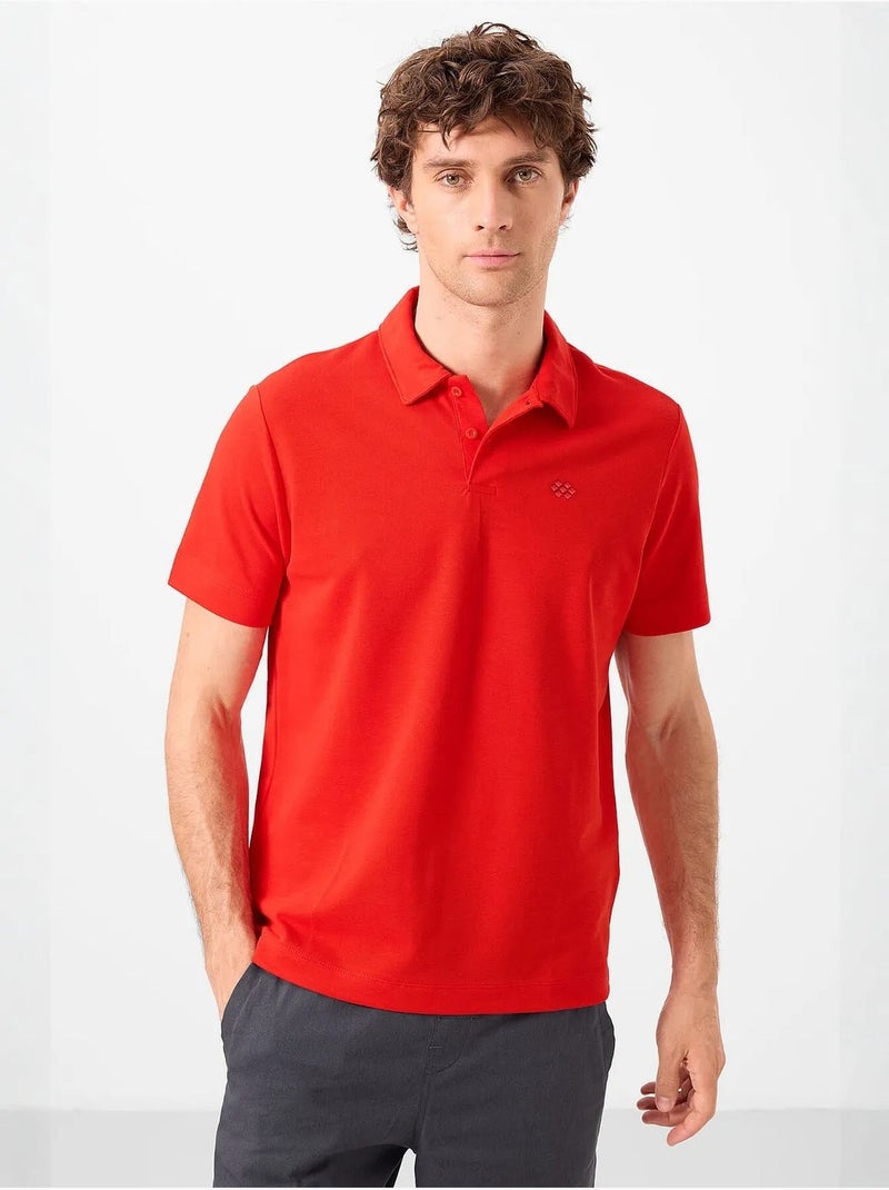 Polo algodão elastano tommy Vermelho - Kiabi