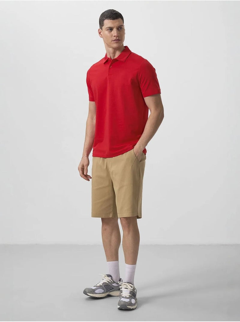 Polo algodão elastano tommy Vermelho - Kiabi