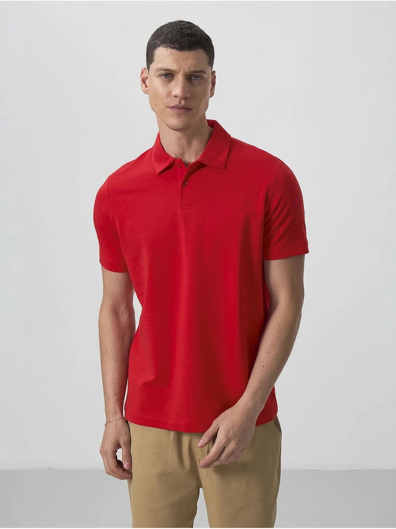 Polo algodão elastano tommy Vermelho - Kiabi