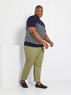 Polo às riscas em malha tricô - Kiabi