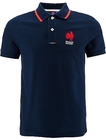 Polo azul-marinho seleção francesa de râguebi ? Coleção yannick ? Licença oficial ffr